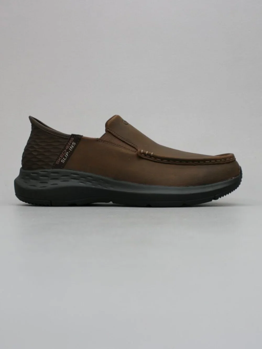 Skechers Men's 9 Parson-Oswin Brown Leather Hands-Free Slip-ins Shoes Loafers